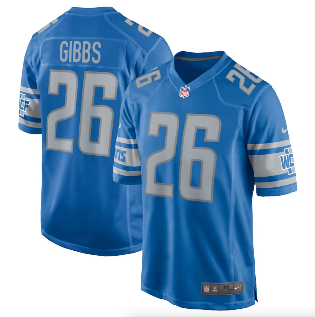 Men's Detroit Lions Jahmyr Gibbs Nike Blue 2023 NFL Draft First Round Pick Game Jersey