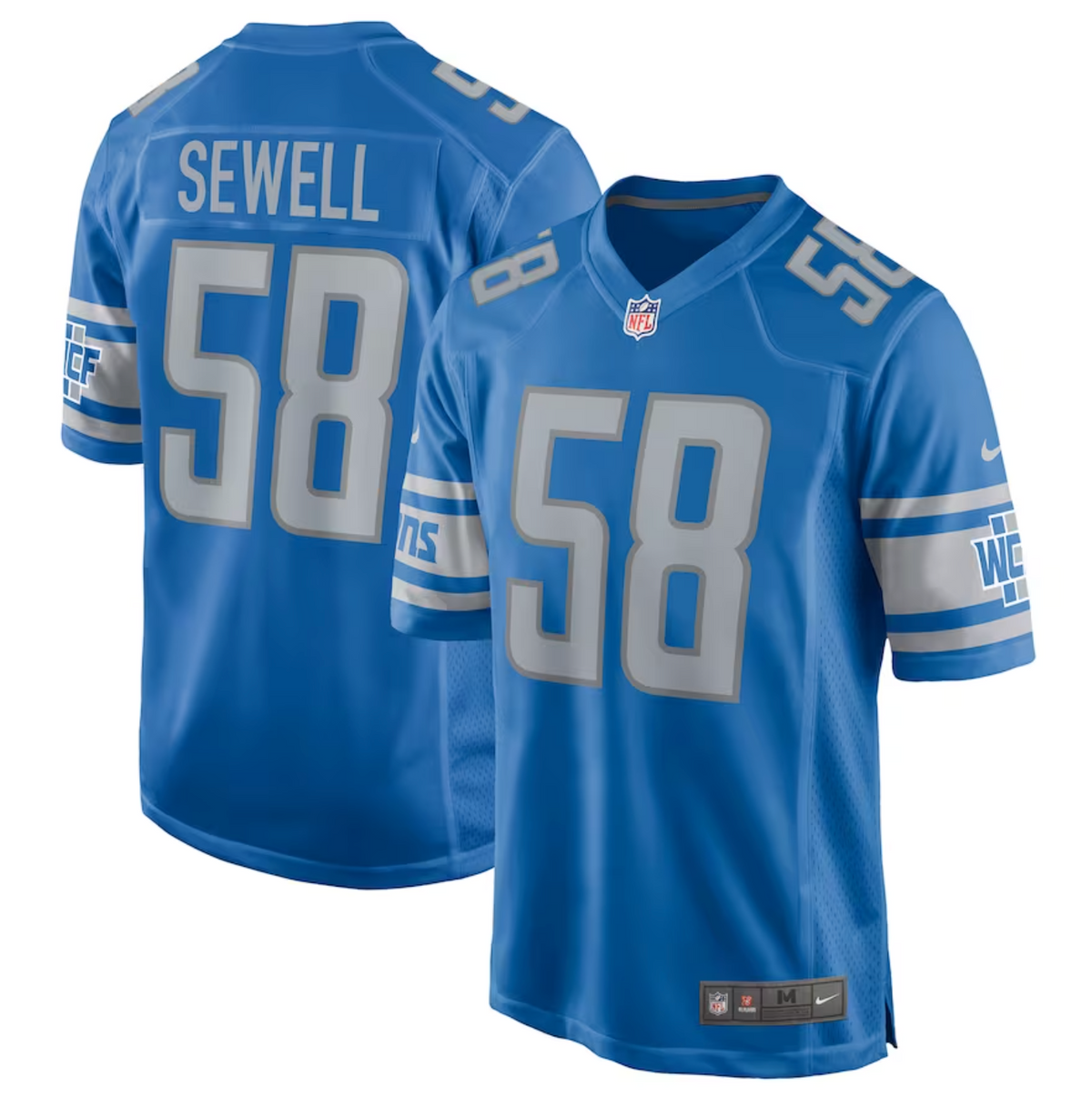 Men's Detroit Lions Penei Sewell Nike Blue Game Jersey