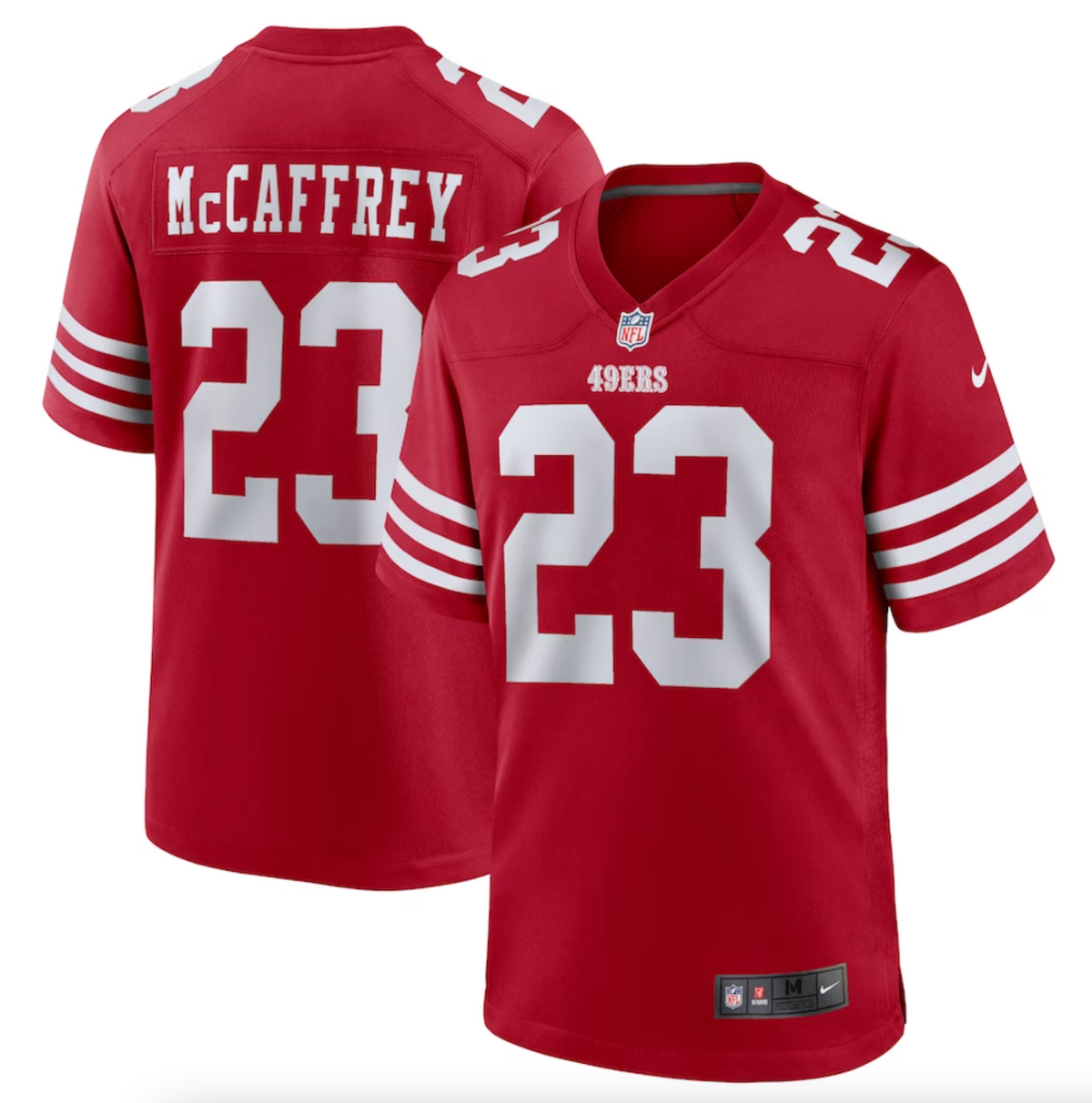 Men's San Francisco 49ers Christian McCaffrey Nike Scarlet Game Player Jersey