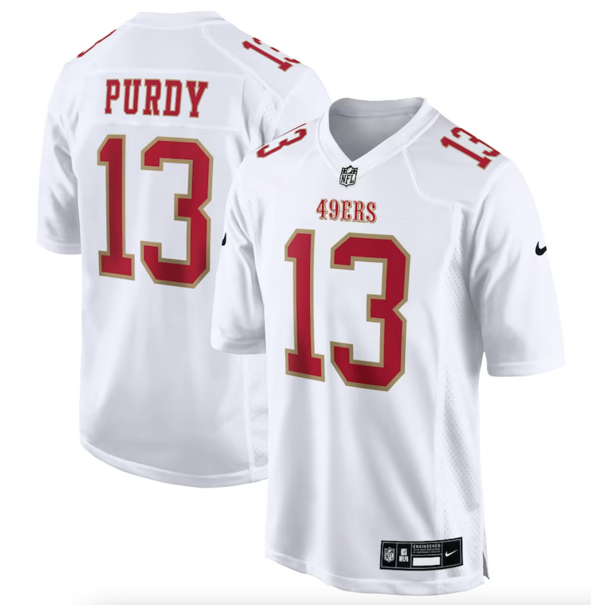 Men's San Francisco 49ers Brock Purdy Nike Tundra White Fashion Game Jersey