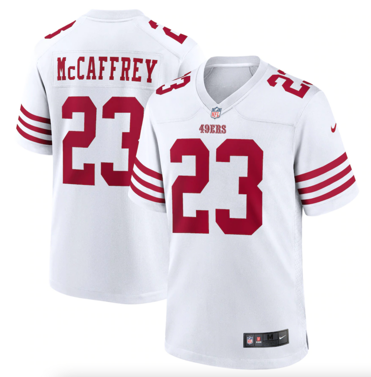 Men's San Francisco 49ers Christian McCaffrey Nike White Game Player Jersey