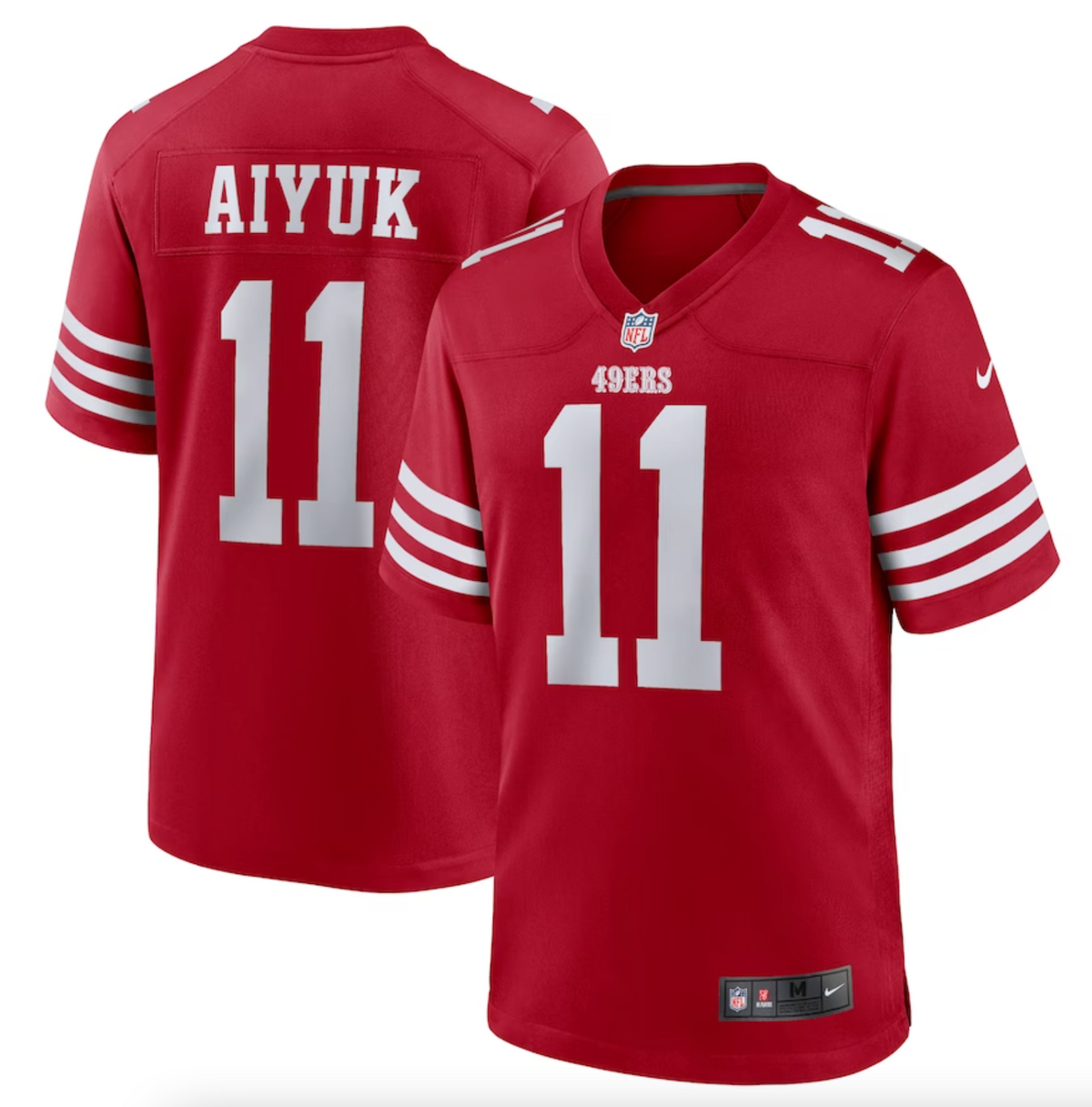 Men's San Francisco 49ers Brandon Aiyuk Nike Scarlet Team Player Game Jersey