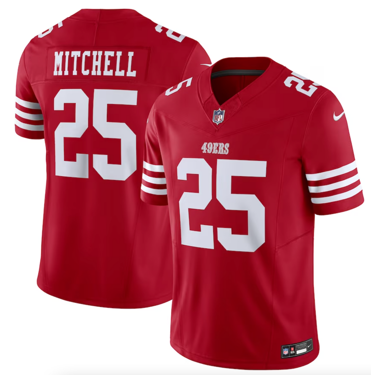 Men's San Francisco 49ers Elijah Mitchell Nike Scarlet Vapor F.U.S.E. Limited Jersey