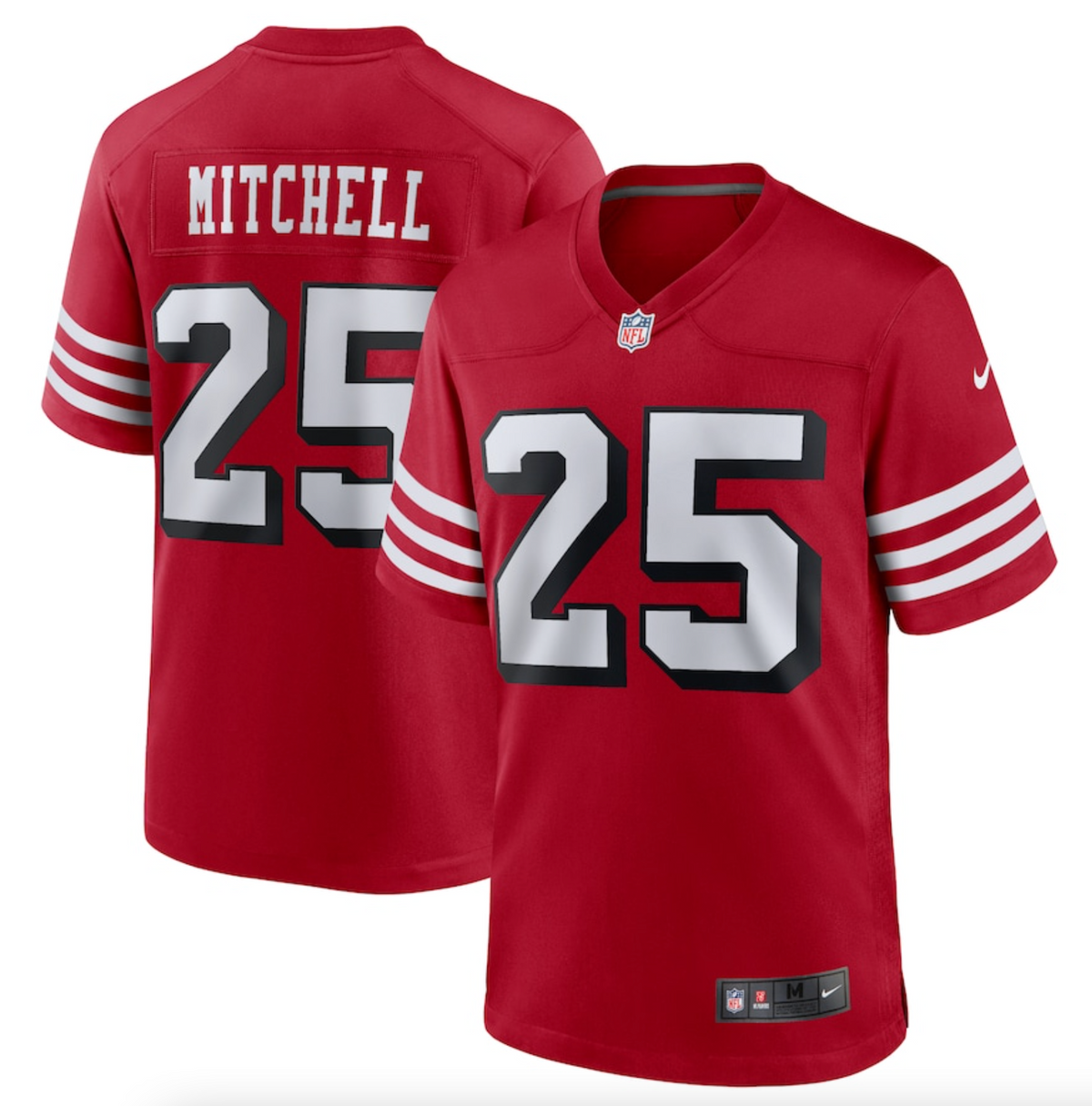 Men's San Francisco 49ers Elijah Mitchell Nike Scarlet Alternate Team Game Jersey