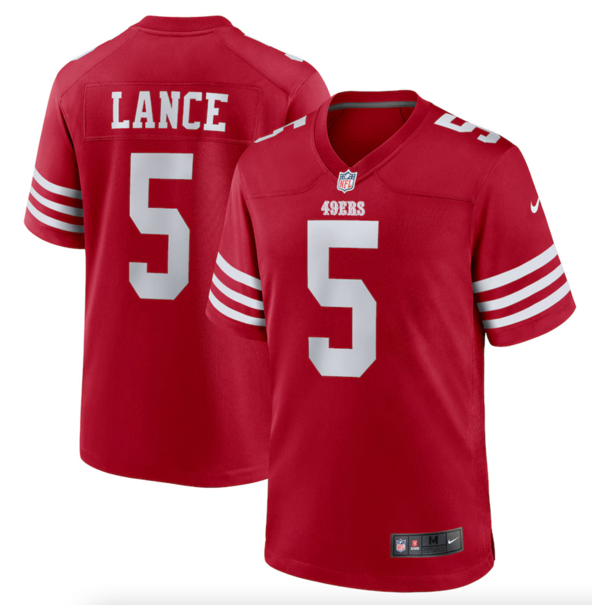 Men's San Francisco 49ers Trey Lance Nike Scarlet Team Game Jersey