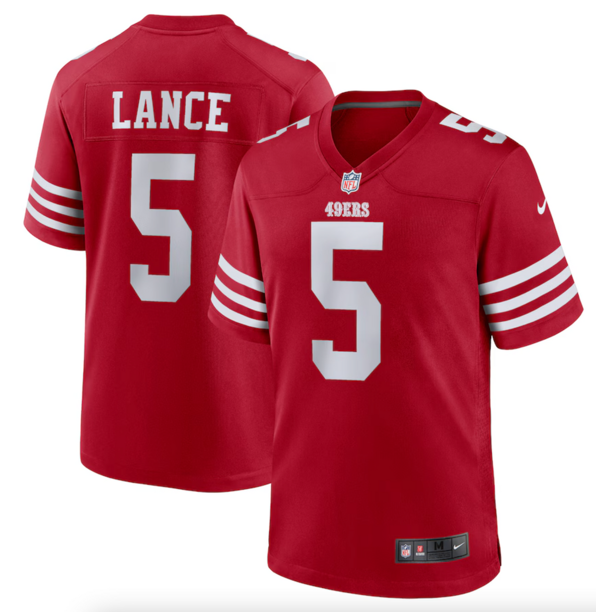 Men's San Francisco 49ers Trey Lance Nike Scarlet Game Player Jersey