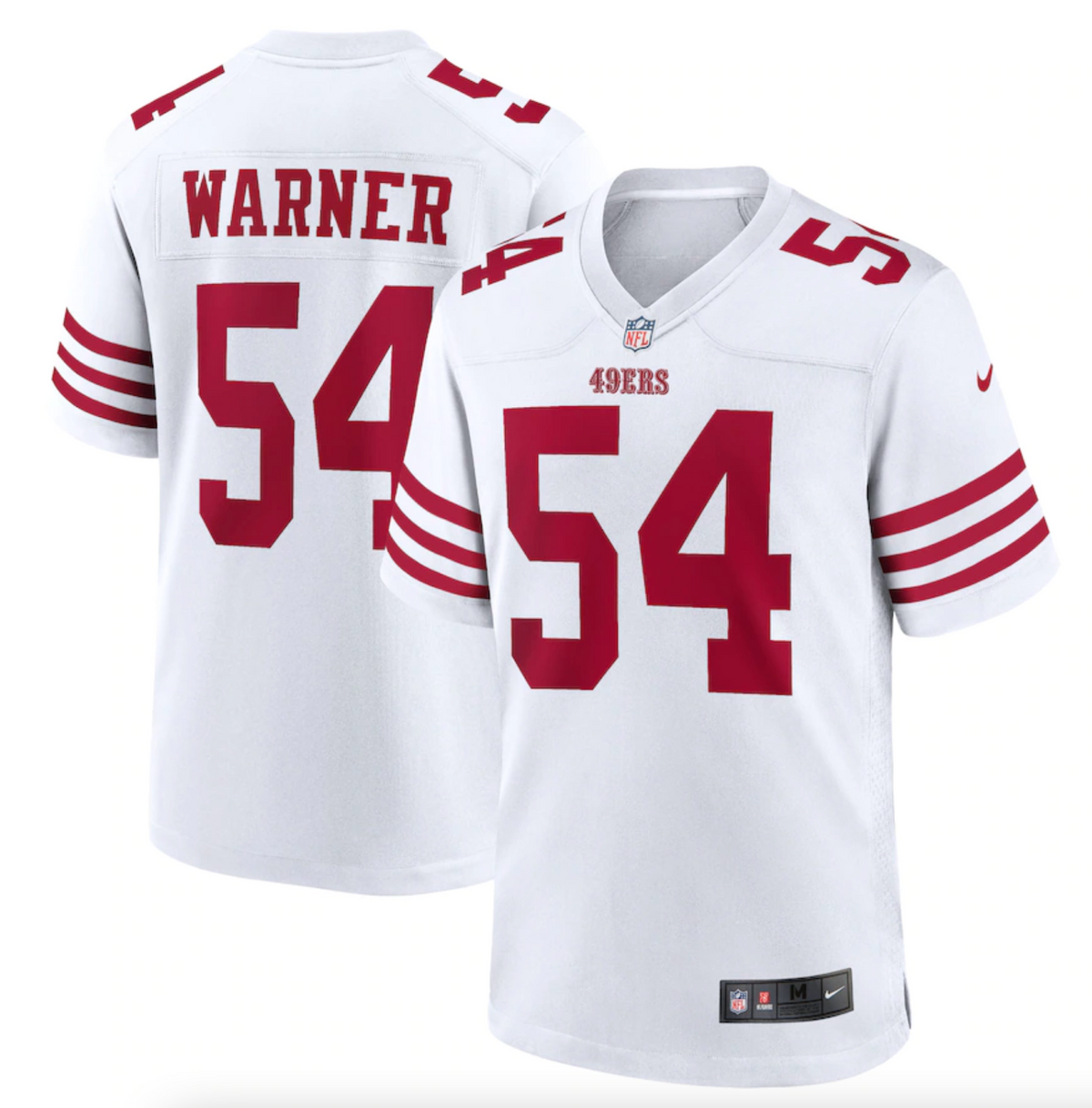 Men's San Francisco 49ers Fred Warner Nike White Player Game Jersey