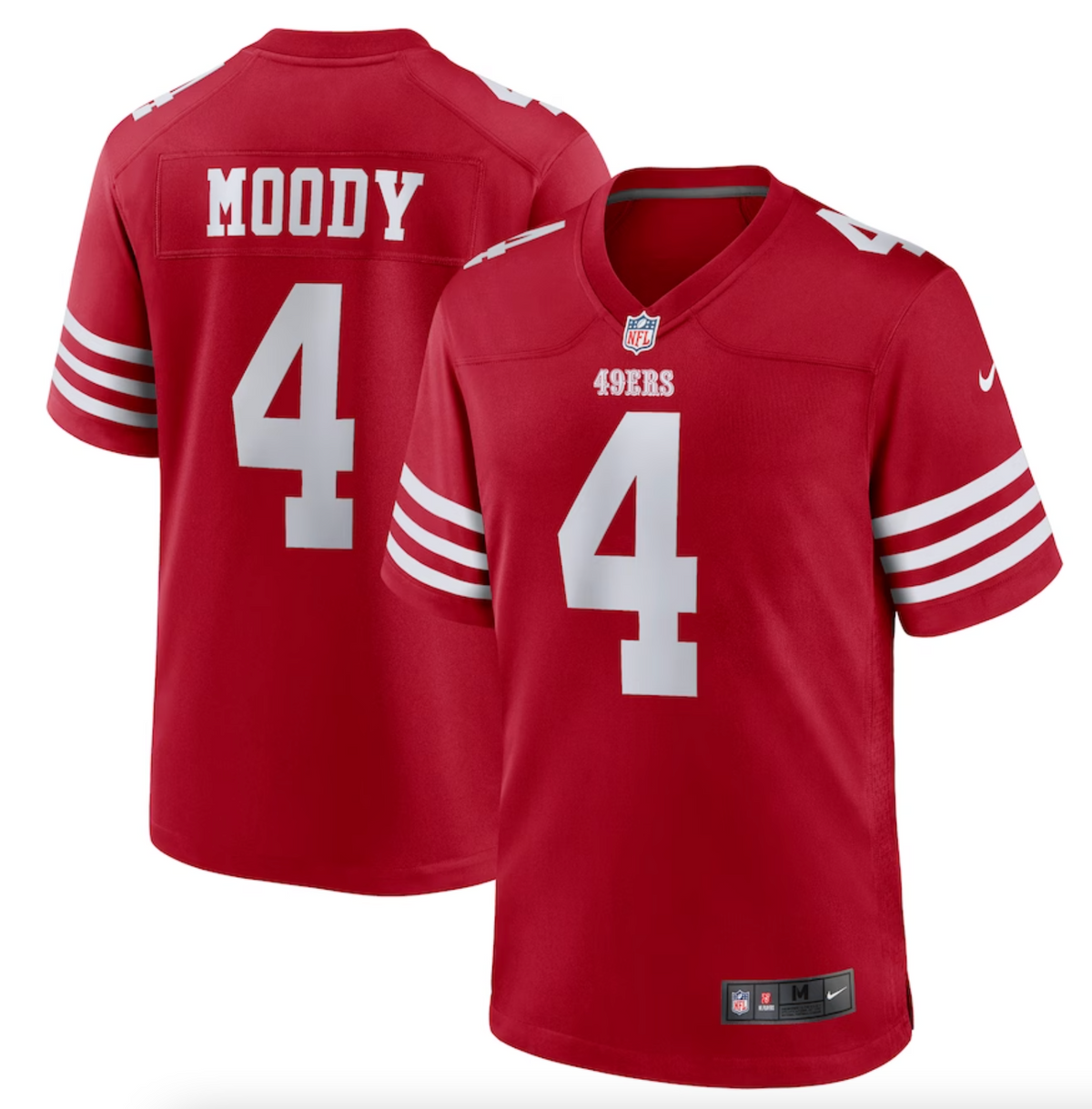 Men's San Francisco 49ers Jake Moody Nike Scarlet Team Game Jersey