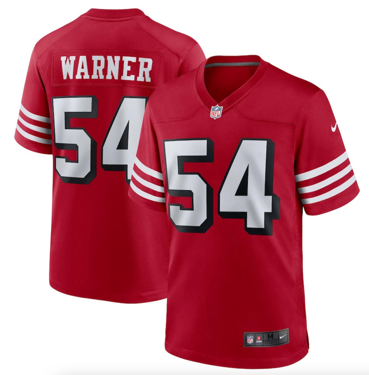 Men's San Francisco 49ers Fred Warner Nike Scarlet Alternate Game Jersey