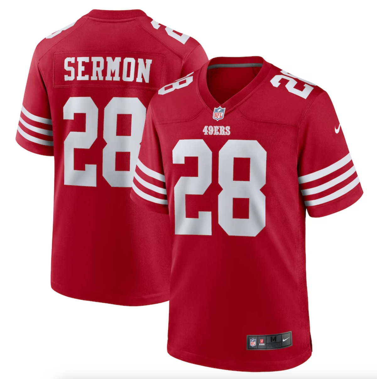 Men's San Francisco 49ers Trey Sermon Nike Scarlet Player Game Jersey