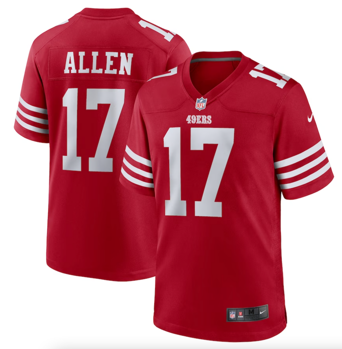 Men's San Francisco 49ers Brandon Allen Nike Scarlet Game Jersey