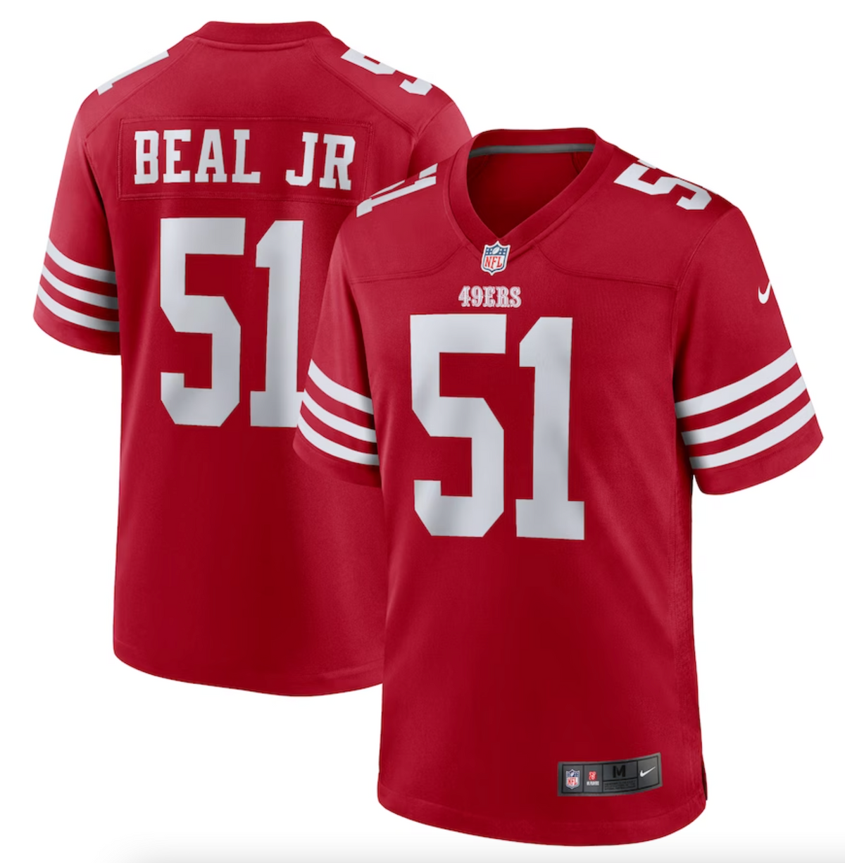 Men's San Francisco 49ers Robert Beal Jr Nike Scarlet Game Jersey