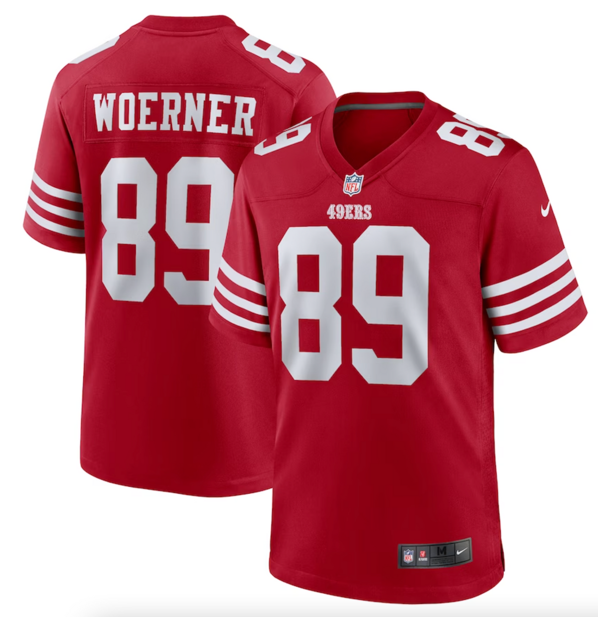 Men's San Francisco 49ers Charlie Woerner Nike Scarlet Game Jersey