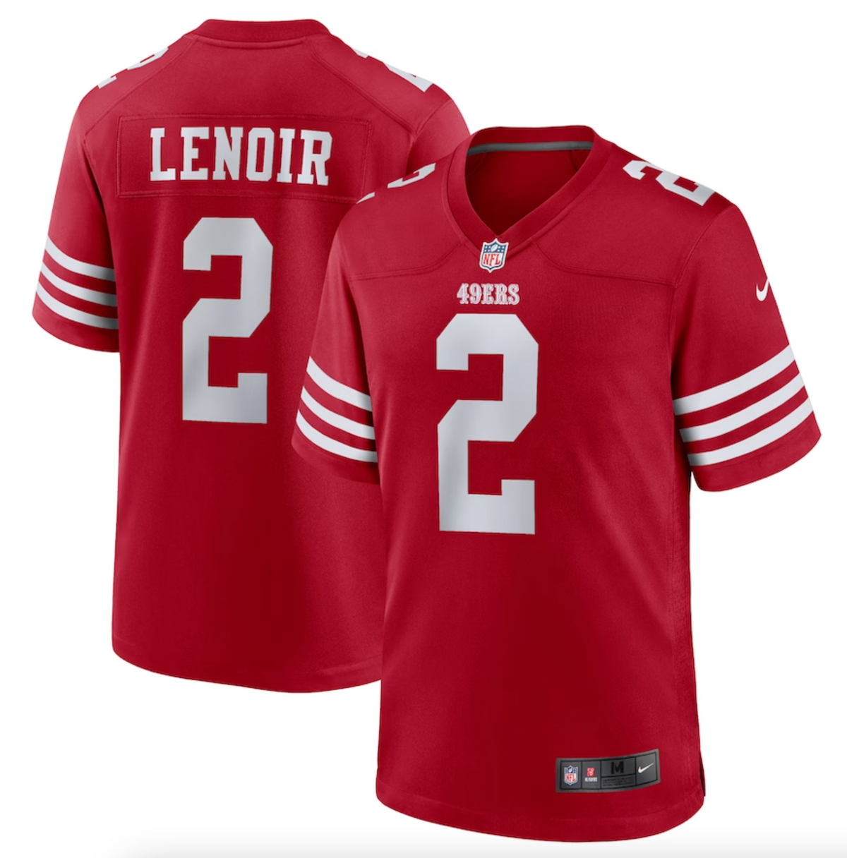 Men's San Francisco 49ers Deommodore Lenoir Nike Scarlet Game Jersey