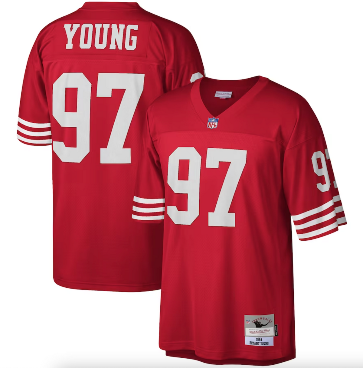 Men's San Francisco 49ers Bryant Young Mitchell & Ness Scarlet Legacy Replica Jersey