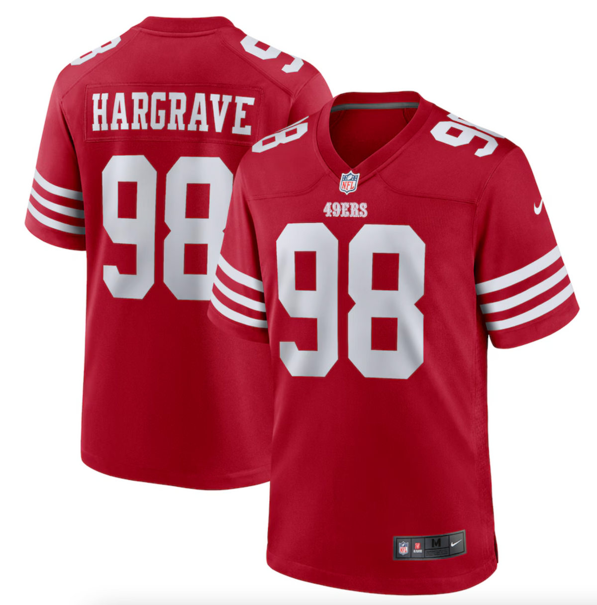 Men's San Francisco 49ers Javon Hargrave Nike Scarlet Game Player Jersey