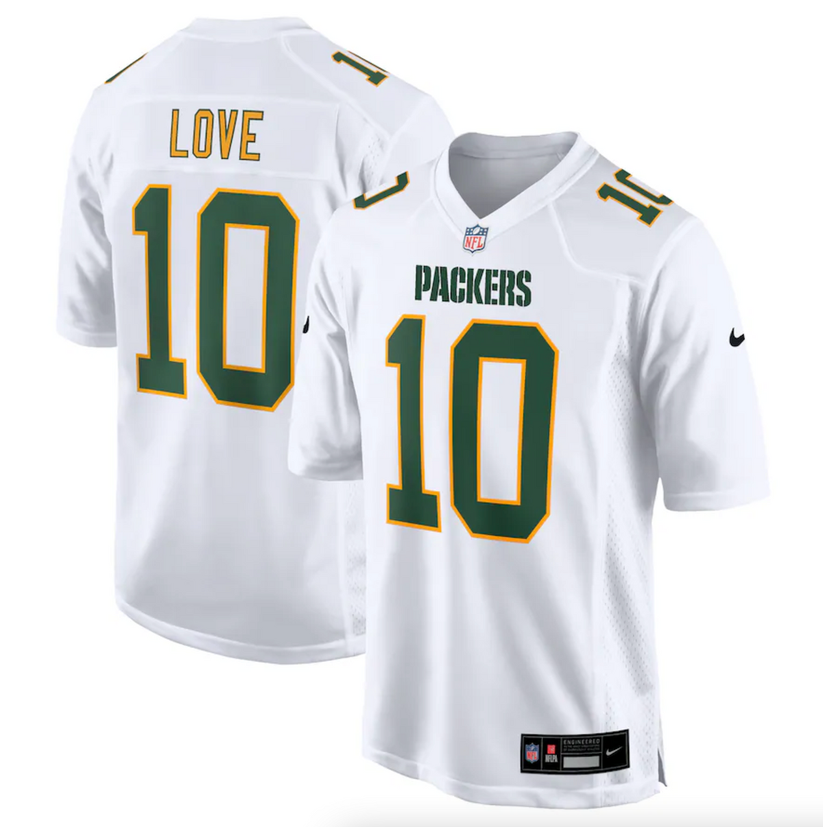 Men's Green Bay Packers Jordan Love Nike White Fashion Game Jersey