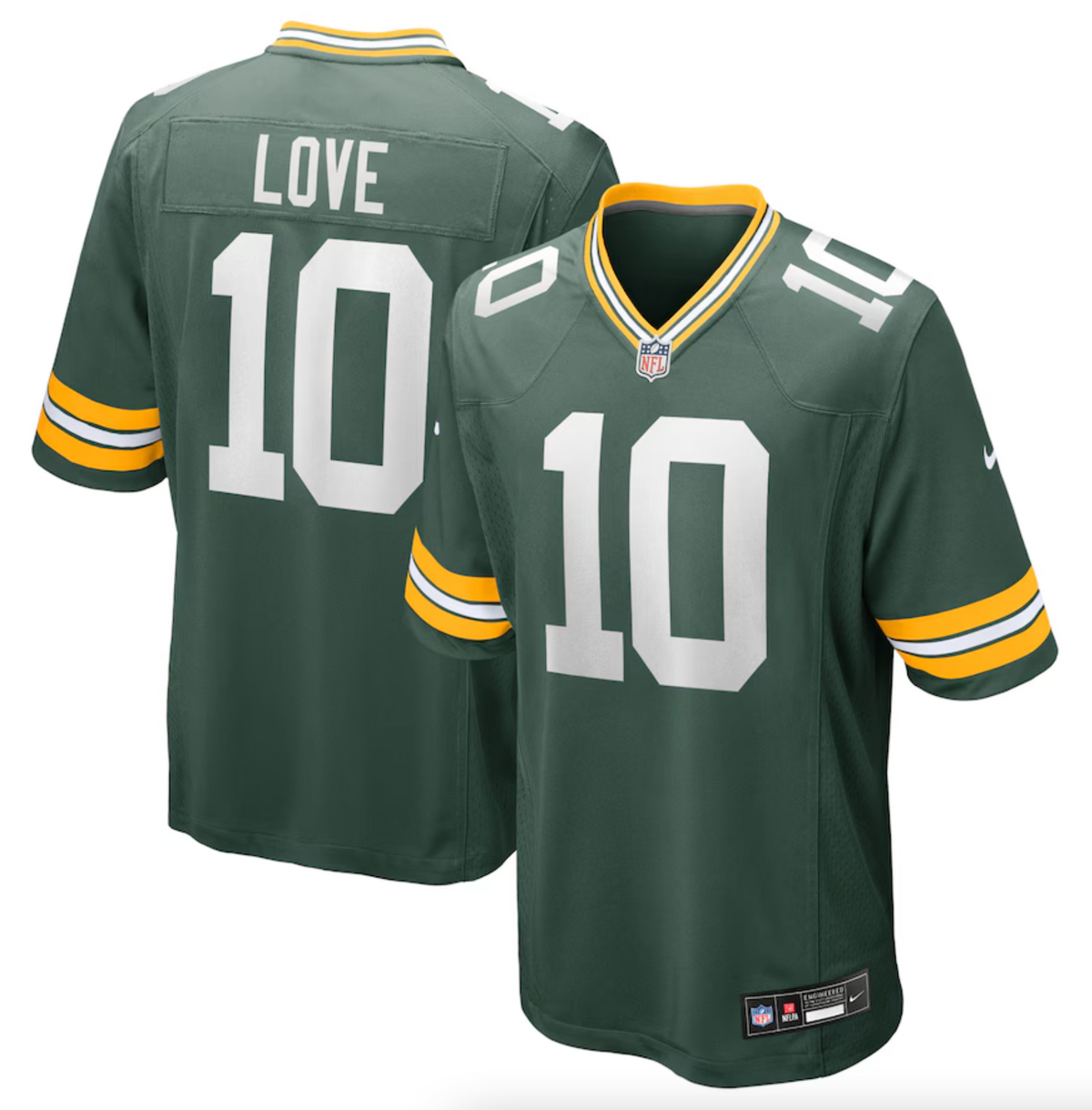 Men's Green Bay Packers Jordan Love Nike Green Player Game Jersey