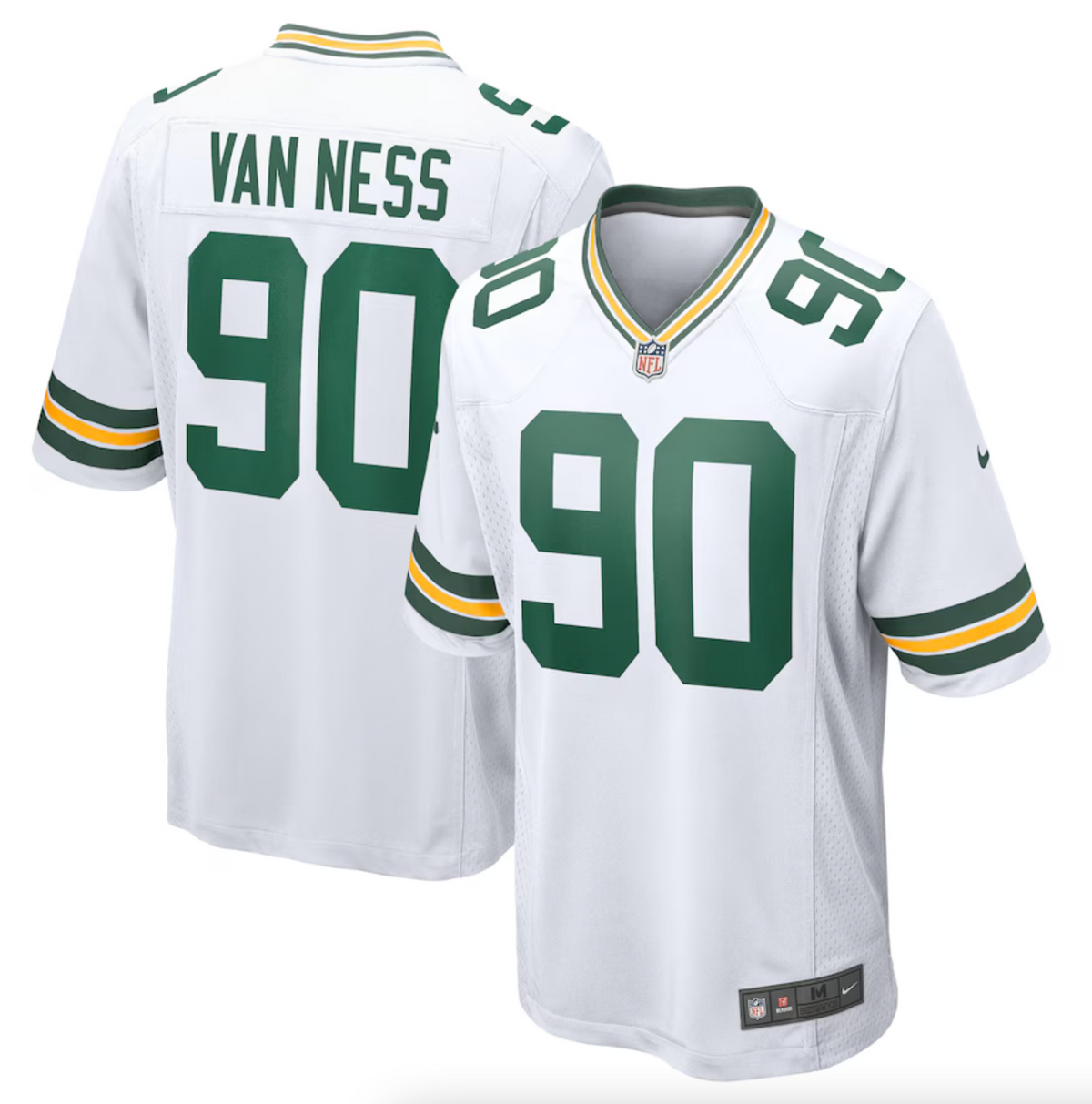 Men's Green Bay Packers Lukas Van Ness Nike White Game Jersey