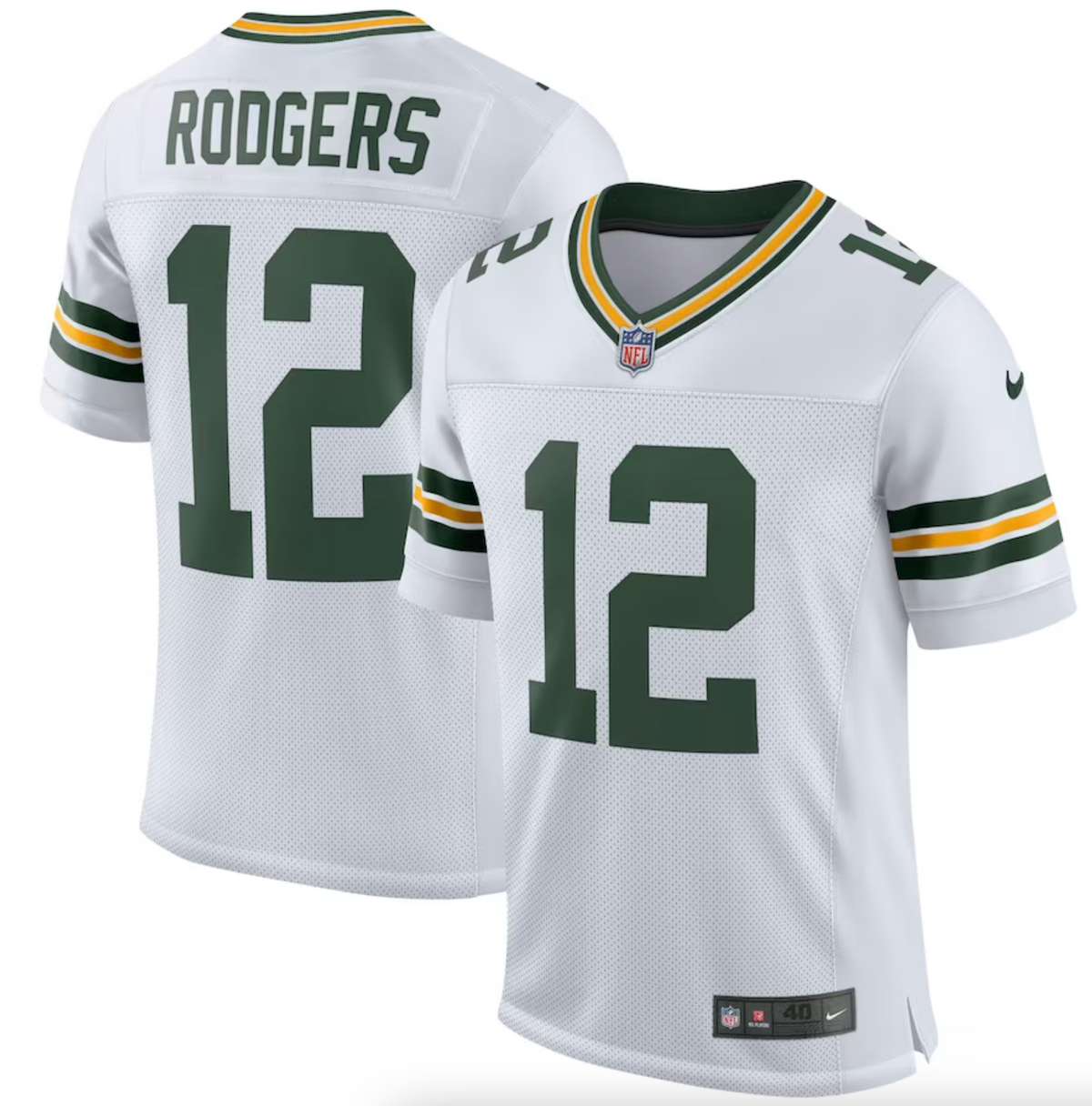 Men's Green Bay Packers Aaron Rodgers Nike White Classic Elite Player Jersey