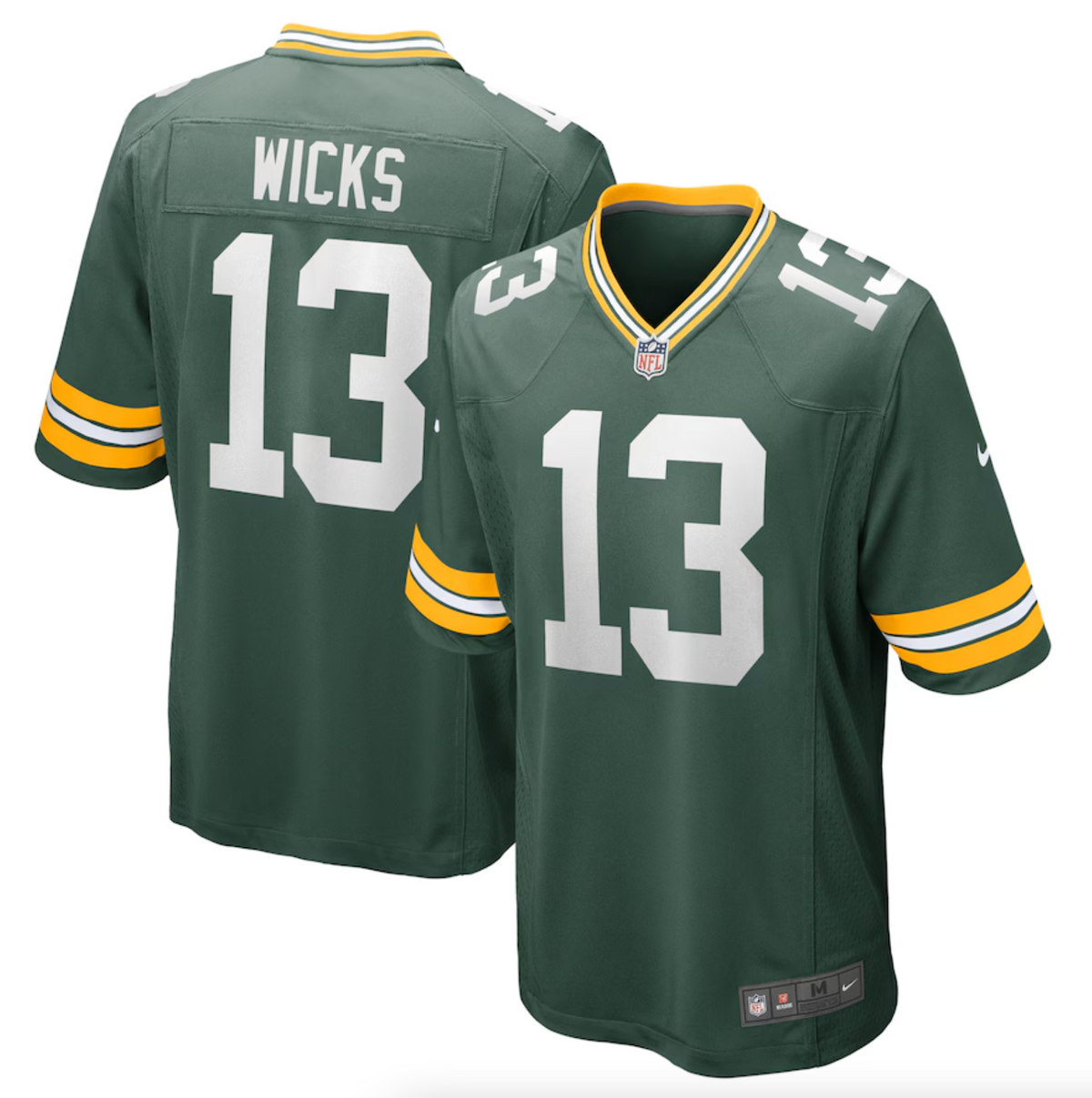 Men's Green Bay Packers Dontayvion Wicks Nike Green Game Jersey