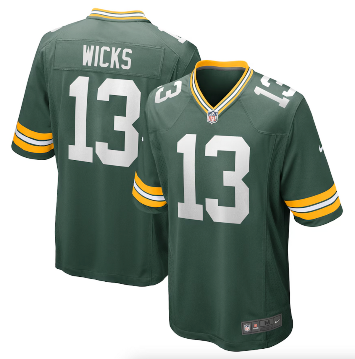 Men's Green Bay Packers Dontayvion Wicks Nike Green Game Jersey