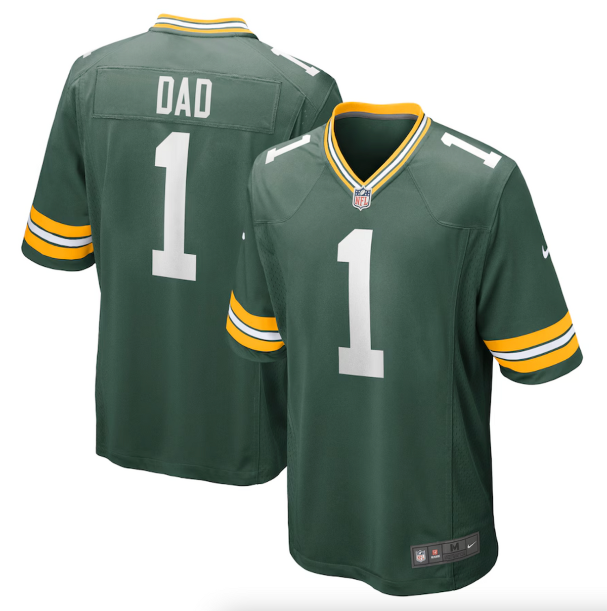 Men's Green Bay Packers Number 1 Dad Nike Green Game Jersey