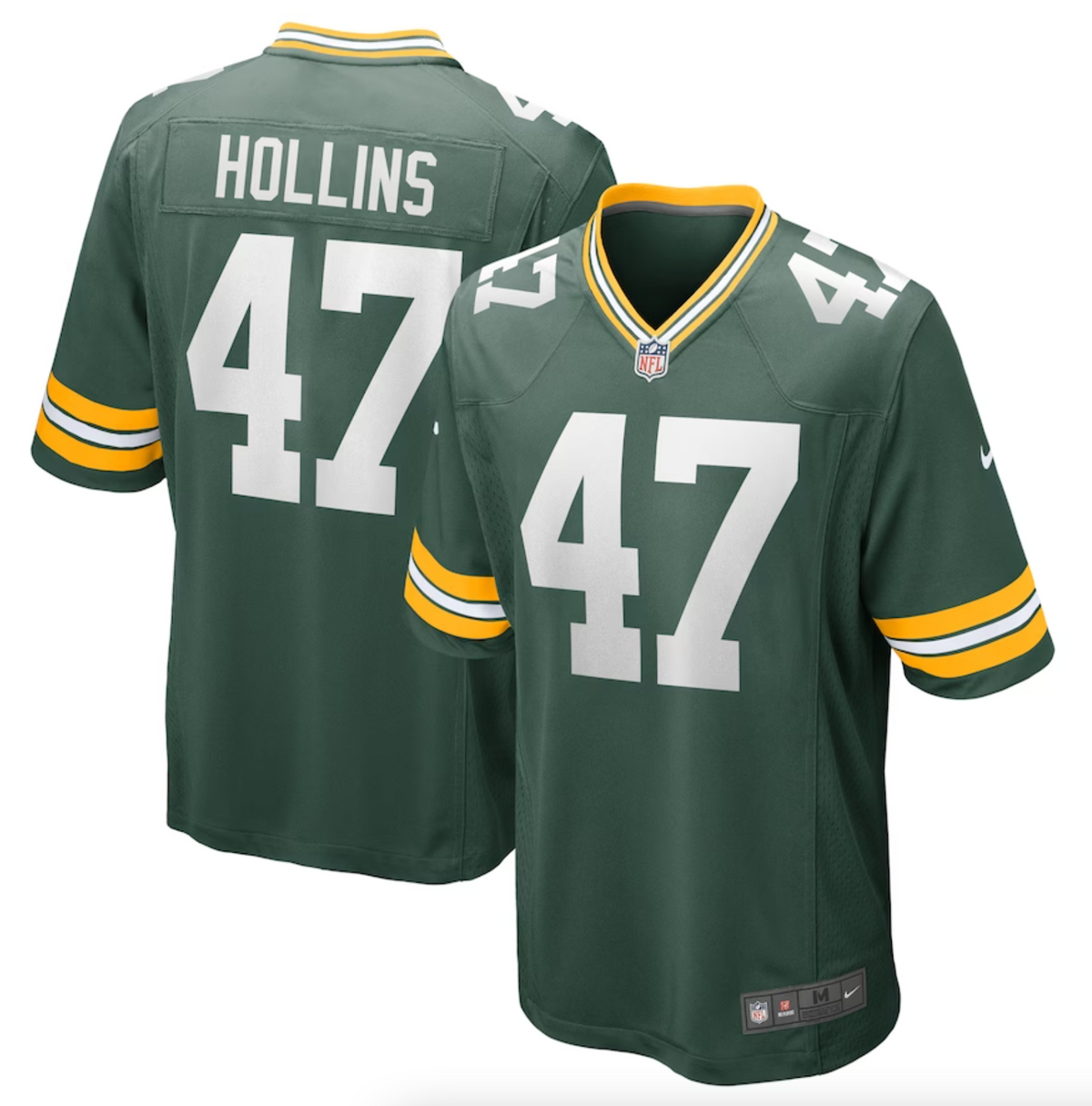 Men's Green Bay Packers Justin Hollins Nike Green Home Game Player Jersey