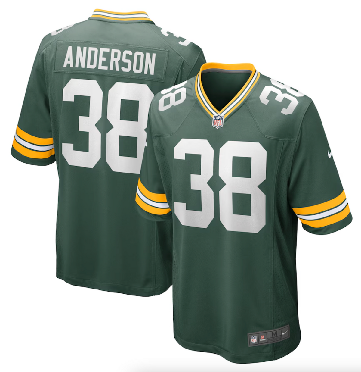 Men's Green Bay Packers Zayne Anderson Nike Green Team Game Jersey