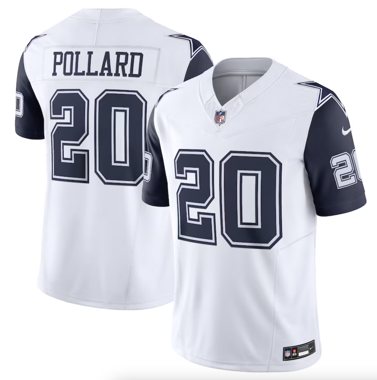 Men's Dallas Cowboys Tony Pollard Nike White Vapor F.U.S.E. Limited Jersey