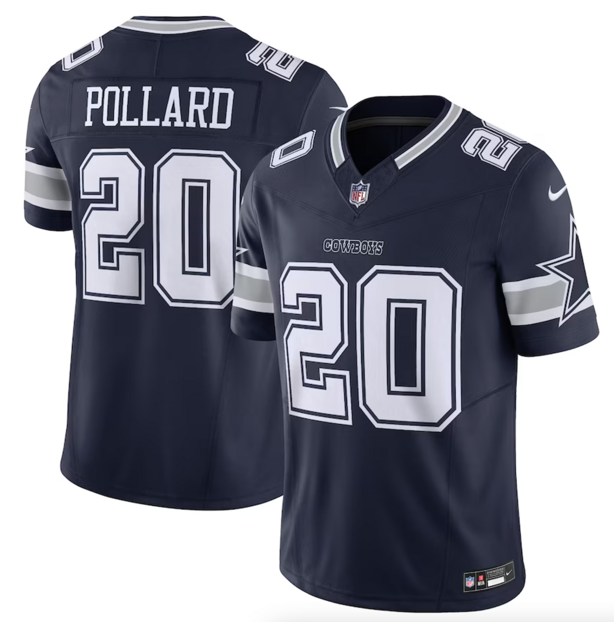 Men's Dallas Cowboys Tony Pollard Nike Navy Vapor F.U.S.E. Limited Jersey