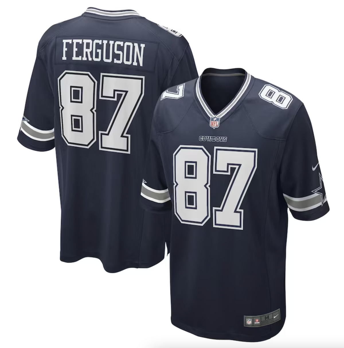 Men's Dallas Cowboys Jake Ferguson Nike Navy Game Jersey