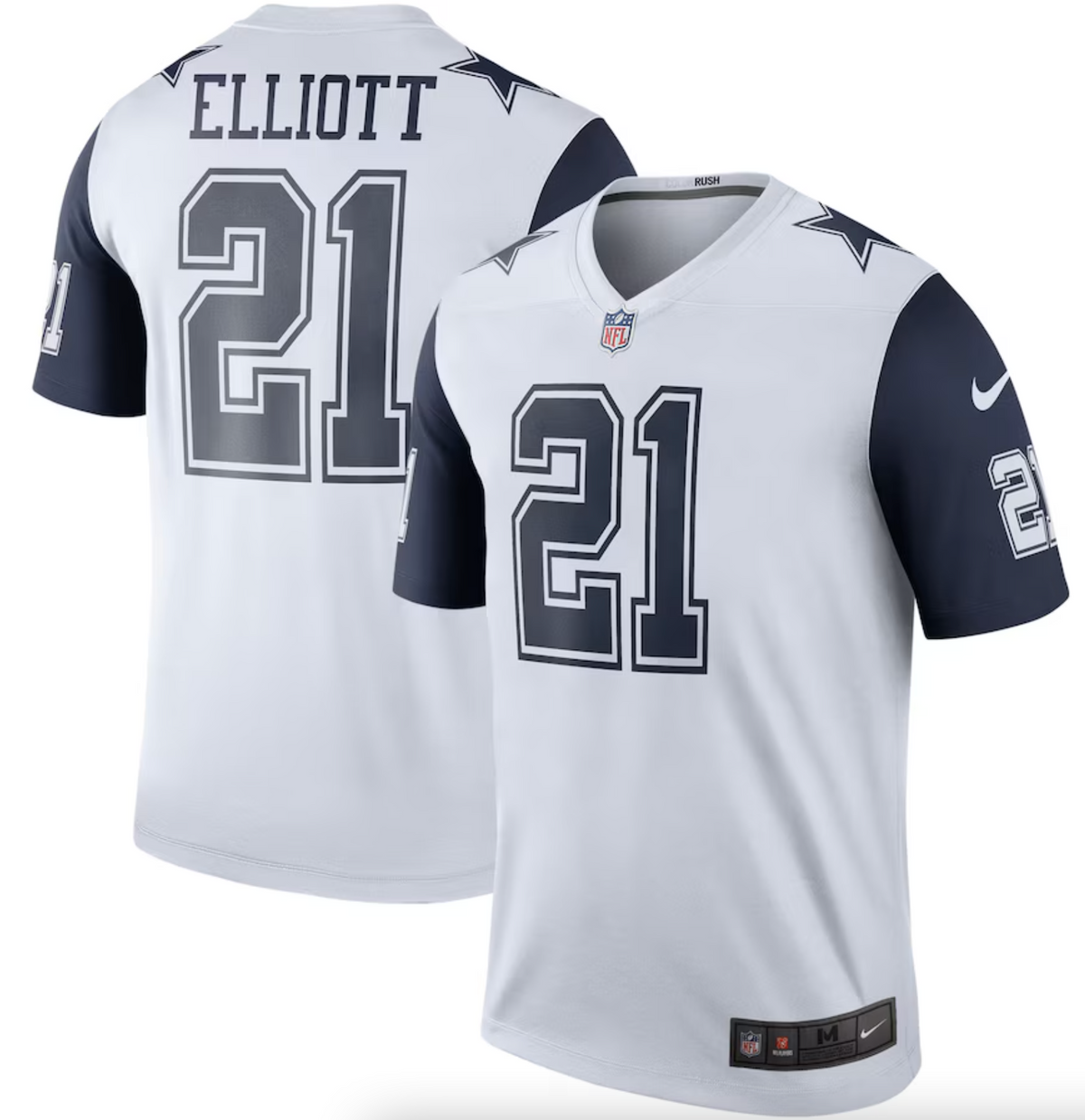 Men's Dallas Cowboys Ezekiel Elliott Nike White Color Rush Legend Player Jersey