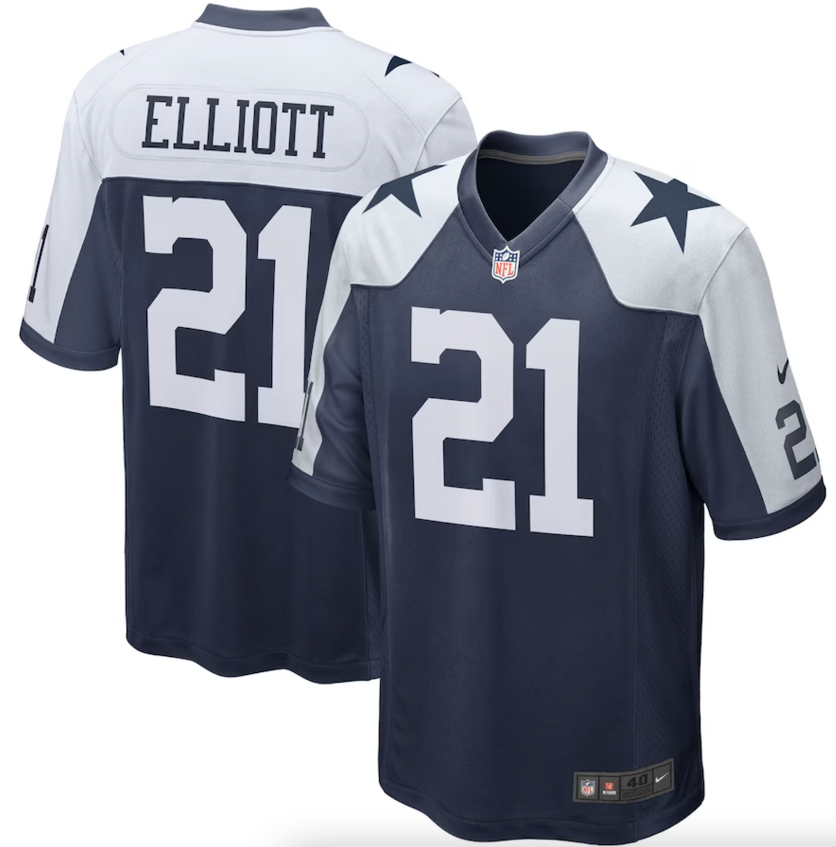 Men's Dallas Cowboys Ezekiel Elliott Nike Navy Alternate Game Team Jersey