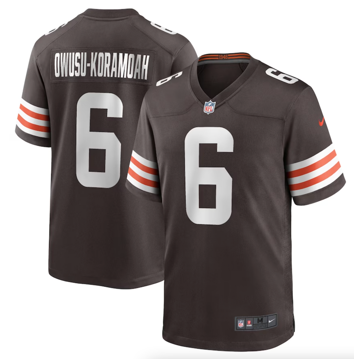 Men's Cleveland Browns Jeremiah Owusu-Koramoah Nike Brown Team Game Jersey