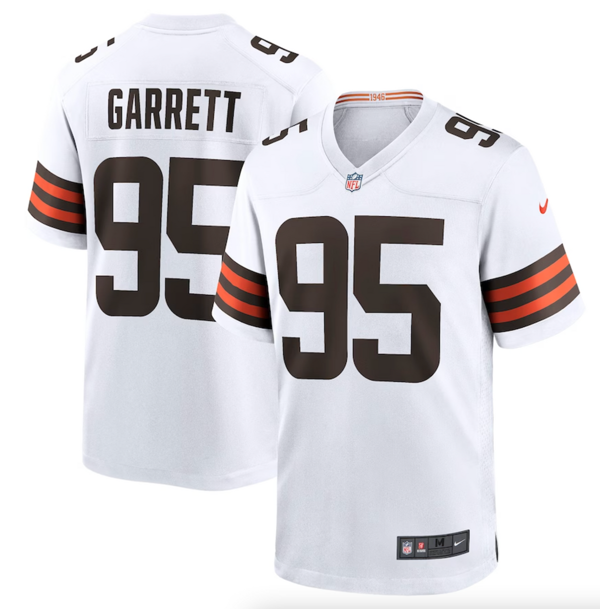 Men's Cleveland Browns Myles Garrett Nike White Away Game Jersey