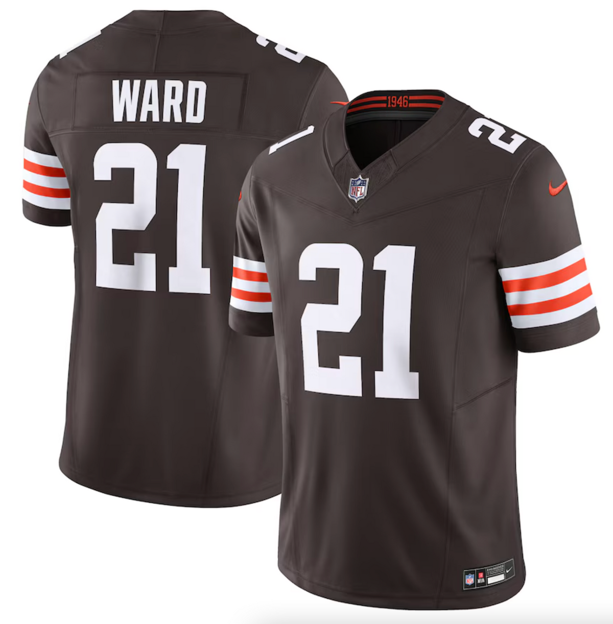 Men's Cleveland Browns Denzel Ward Nike Brown Vapor F.U.S.E. Limited Jersey