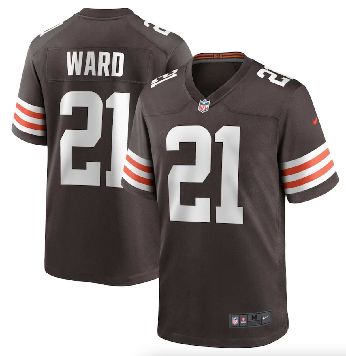 Men's Cleveland Browns Denzel Ward Nike Brown Game Jersey