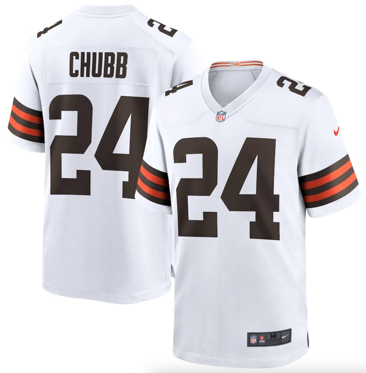 Men's Cleveland Browns Nick Chubb Nike White Game Jersey