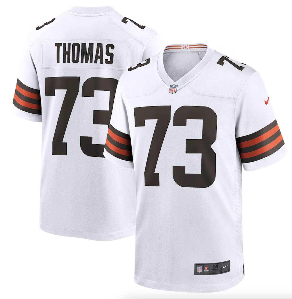 Men's Cleveland Browns Joe Thomas Nike White Retired Game Player Jersey