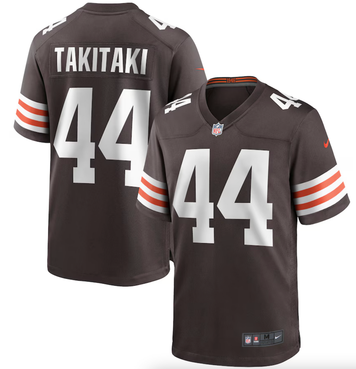 Men's Cleveland Browns Sione Takitaki Nike Brown Game Jersey