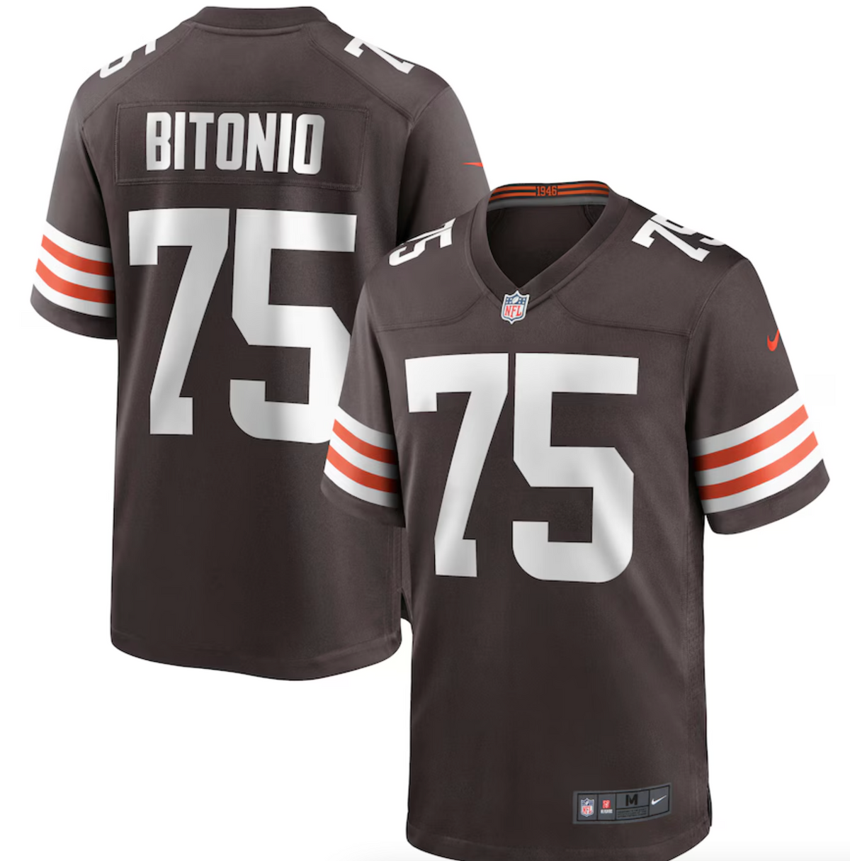 Men's Cleveland Browns Joel Bitonio Nike Brown Game Jersey