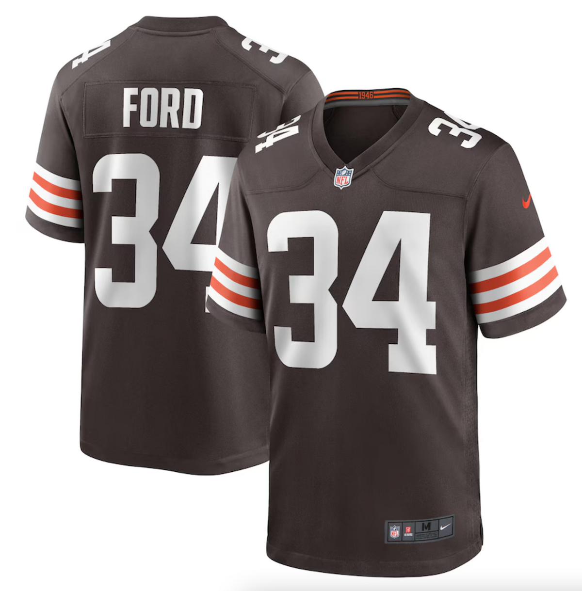 Men's Cleveland Browns Jerome Ford Nike Brown Game Player Jersey