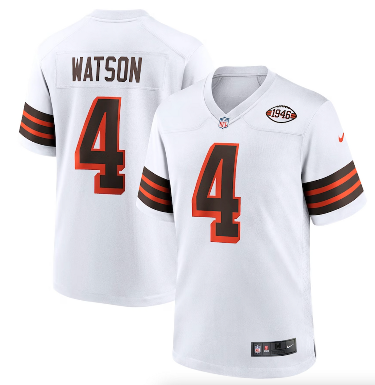 Men's Cleveland Browns Deshaun Watson Nike White Alternate Game Jersey