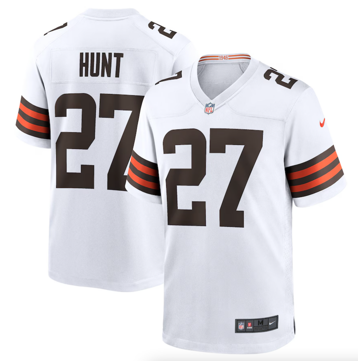 Men's Cleveland Browns Kareem Hunt Nike White Game Player Jersey