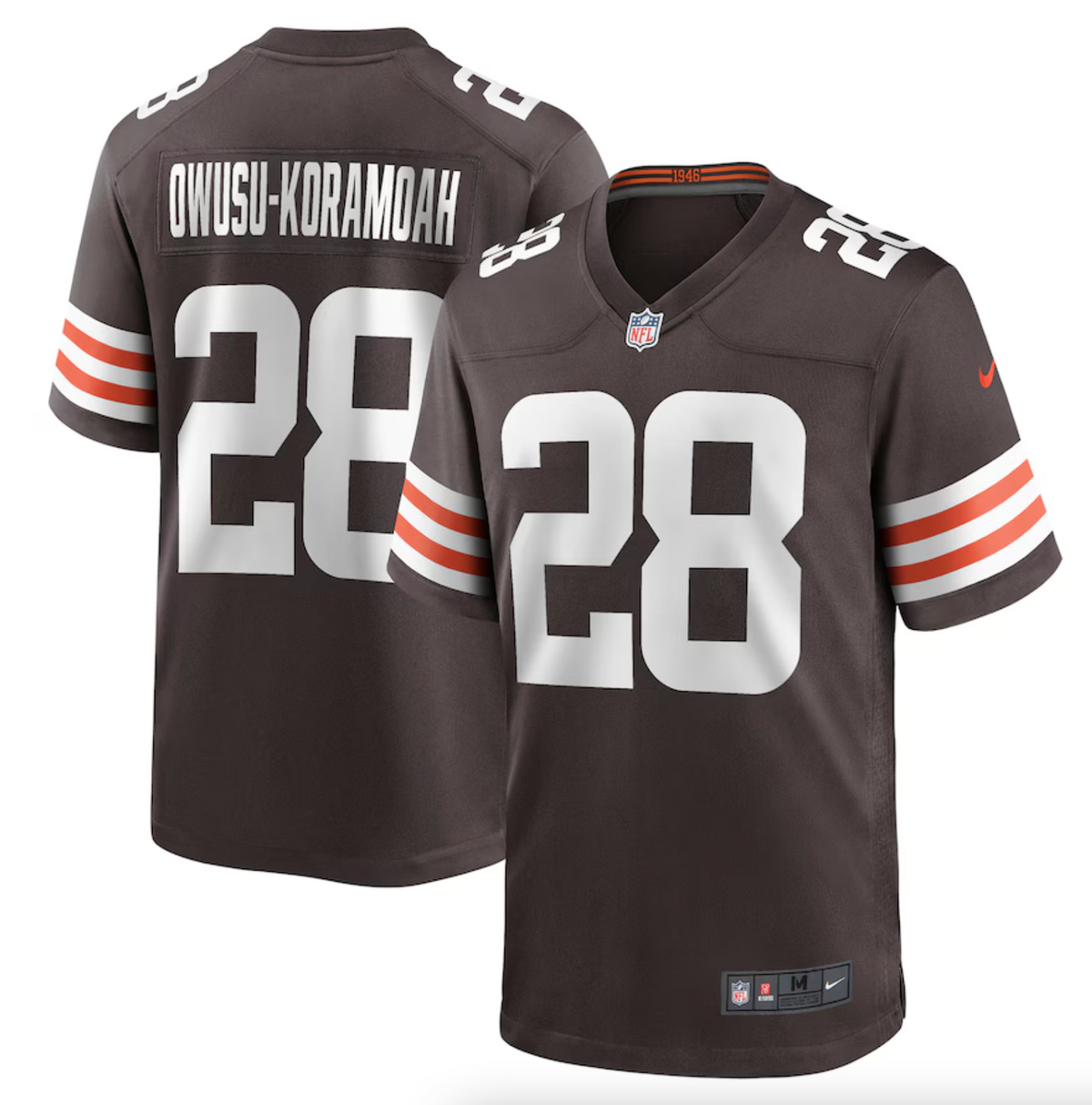 Men's Cleveland Browns Jeremiah Owusu-Koramoah Nike Brown Game Player Jersey