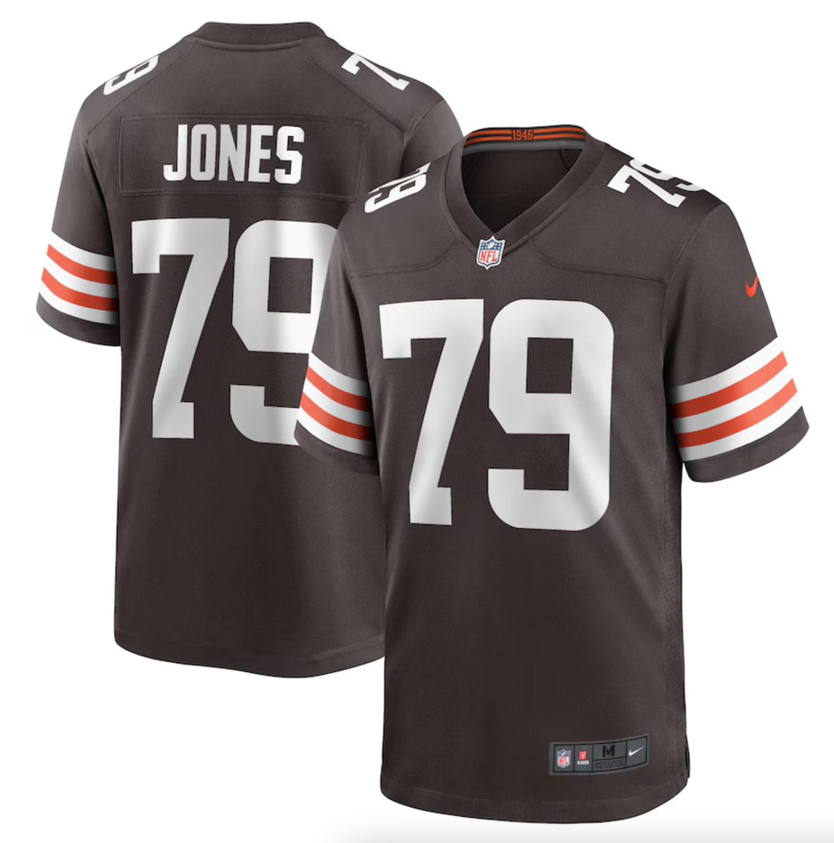 Men's Cleveland Browns Dawand Jones Nike Brown Team Game Jersey