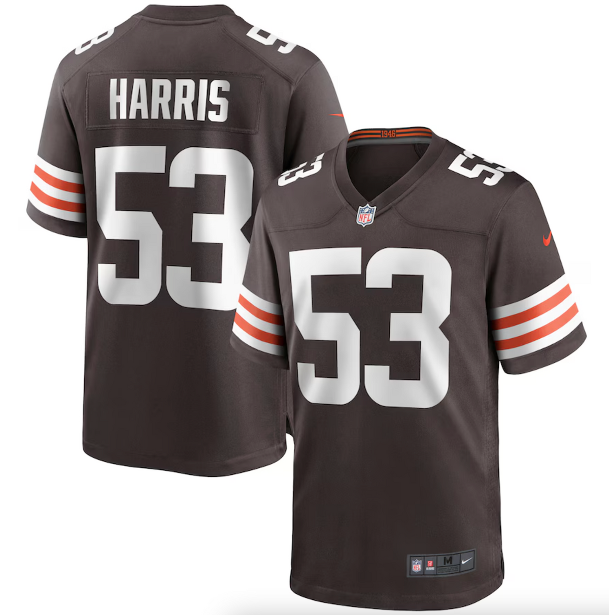 Men's Cleveland Browns Nick Harris Nike Brown Game Jersey