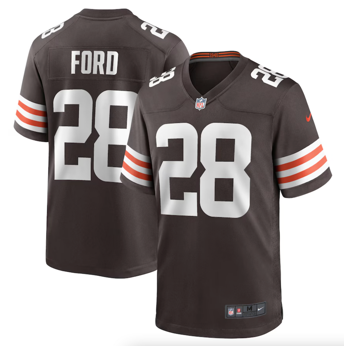 Men's Cleveland Browns Mike Ford Nike Brown Team Game Jersey