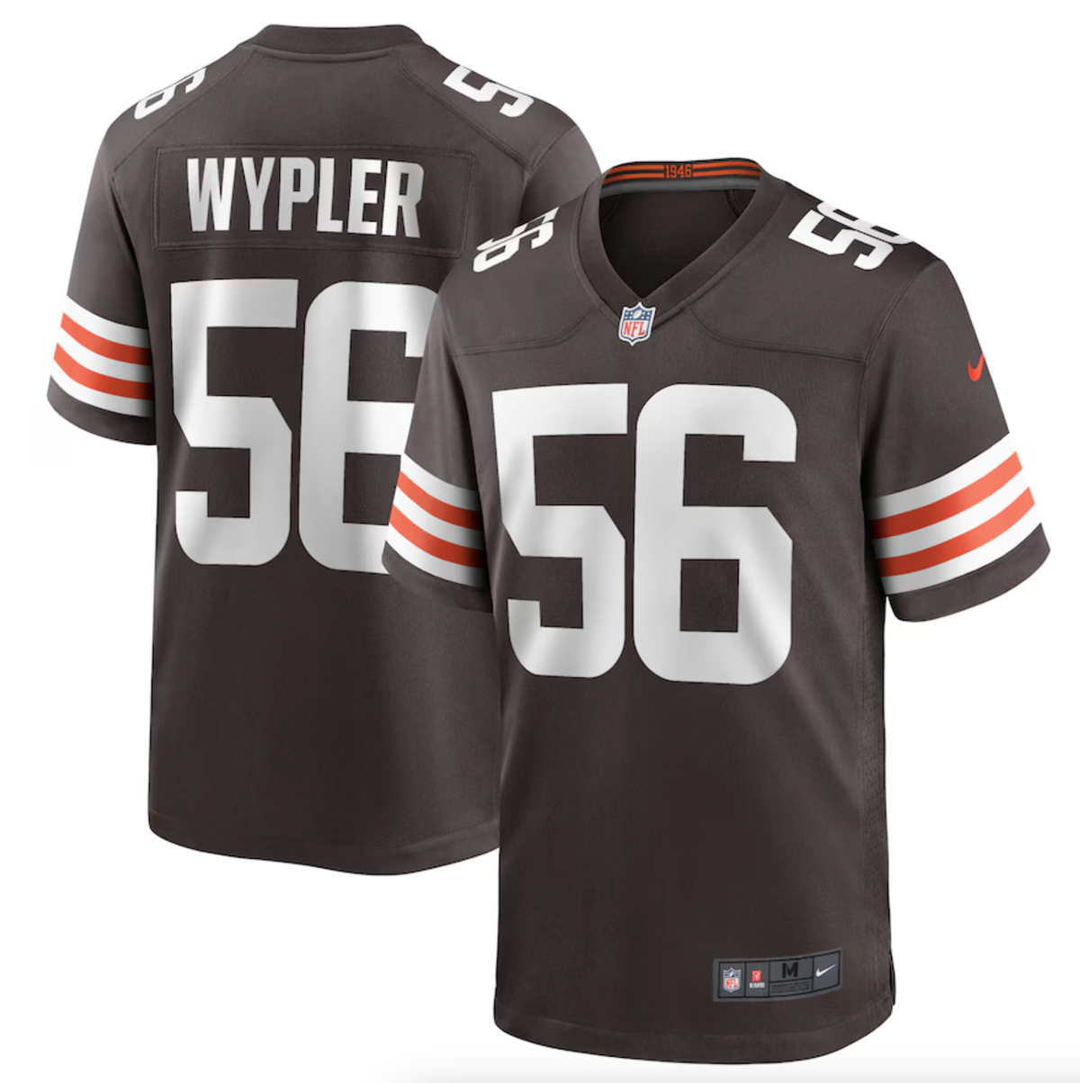 Men's Cleveland Browns Luke Wypler Nike Brown Team Game Jersey